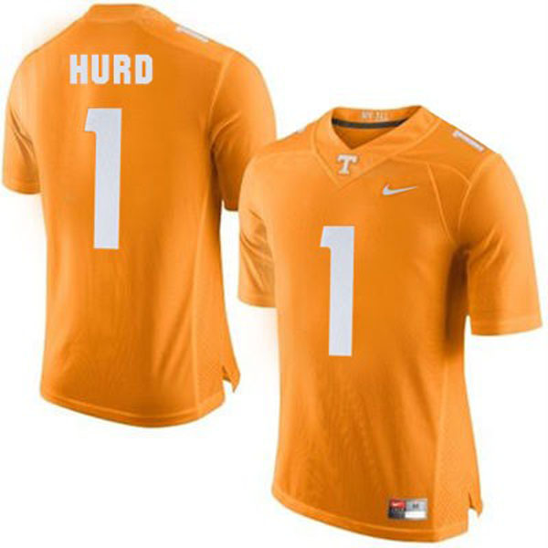 tennessee volunteers 1 jalen hurd orange football jersey