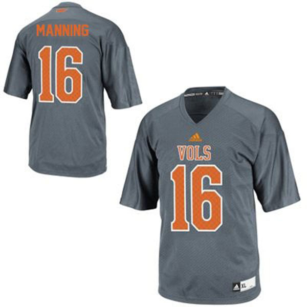 tennessee volunteers 16 peyton manning gray football jersey