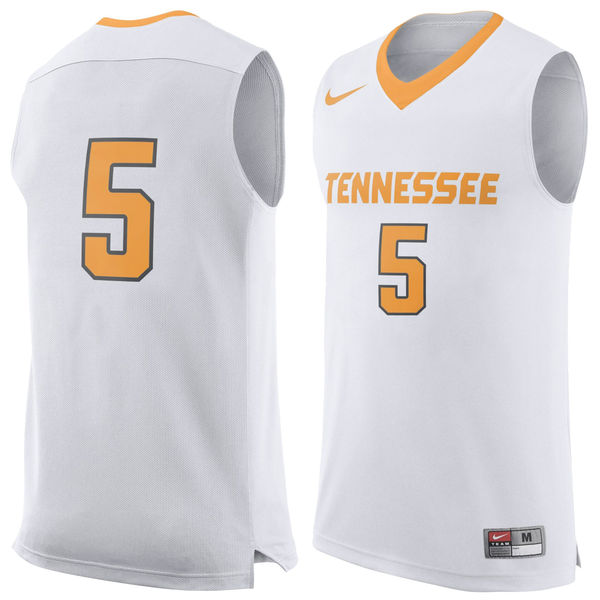 tennessee volunteers 5 white basketball jersey