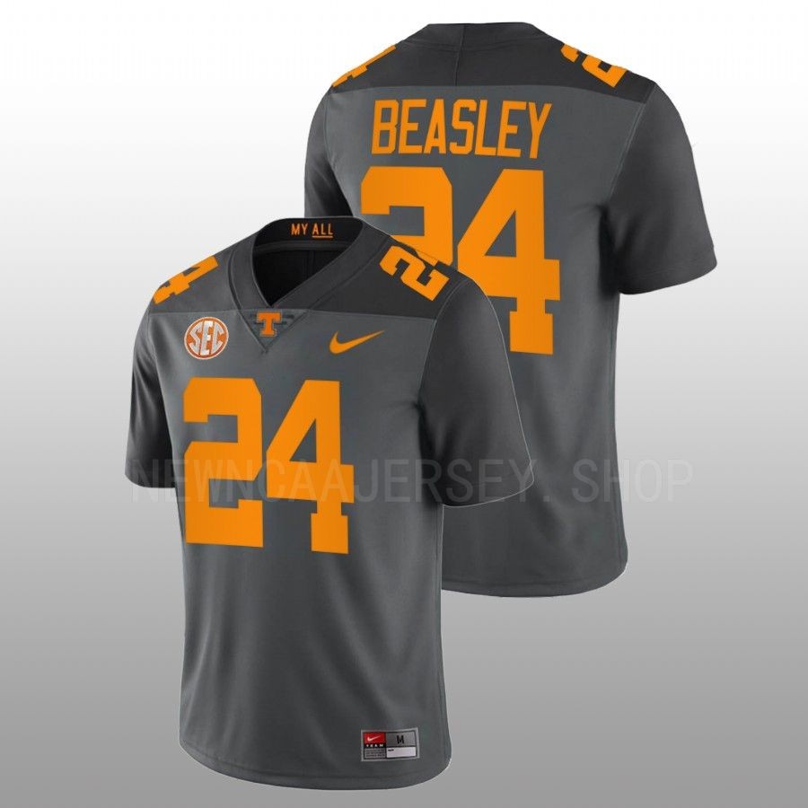 tennessee volunteers aaron beasley grey smokey grey series football jersey