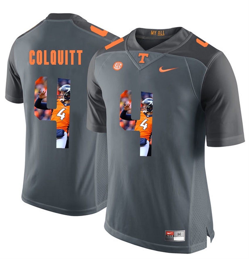 tennessee volunteers grey britton colquitt player fashion jersey