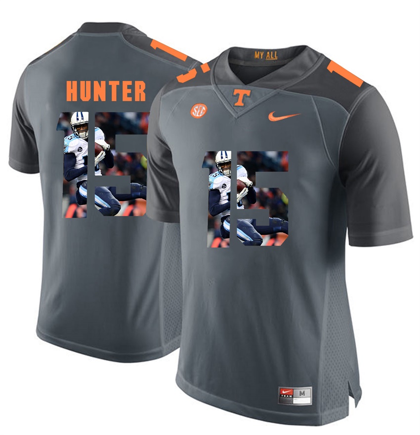 tennessee volunteers grey justin hunter player fashion jersey