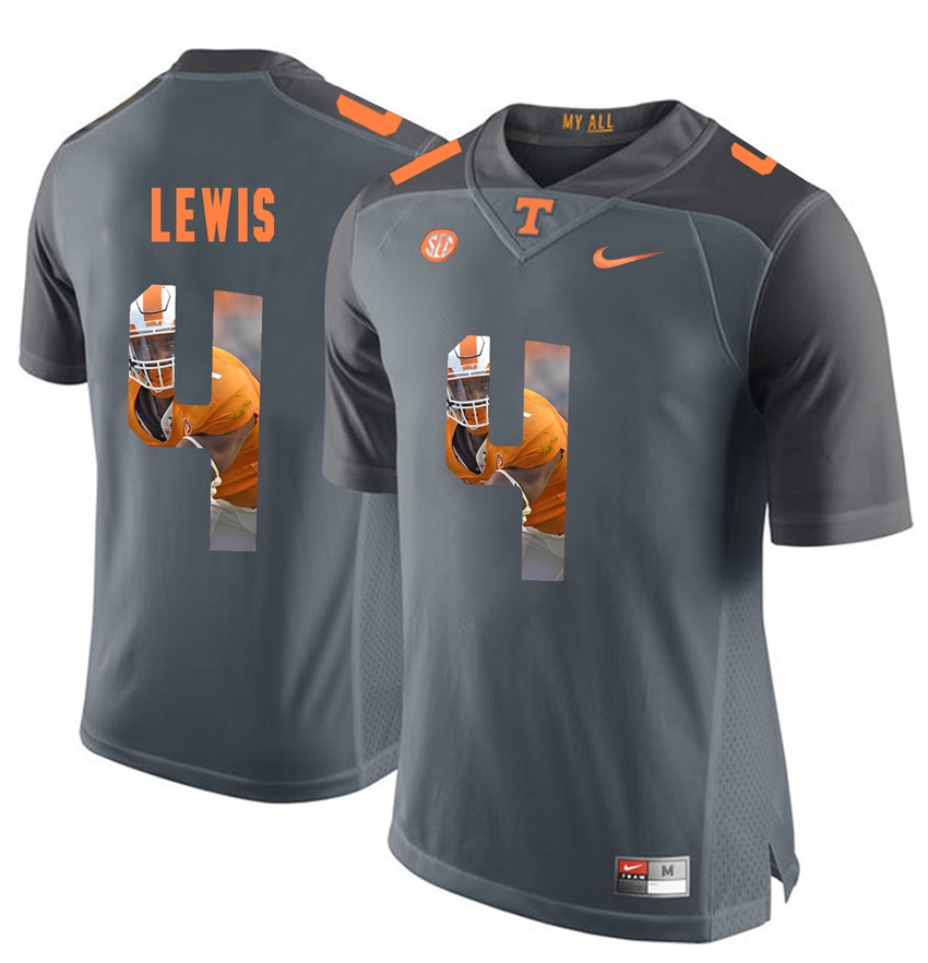 tennessee volunteers grey latroy lewis player fashion jersey