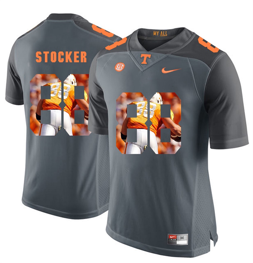tennessee volunteers grey luke stocker player fashion jersey
