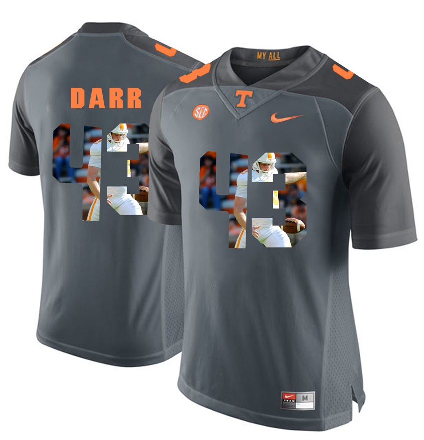 tennessee volunteers grey matt darr player fashion jersey