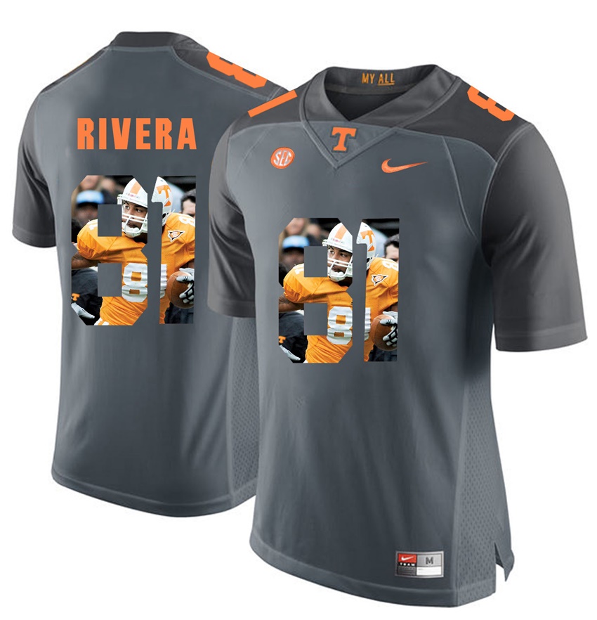 tennessee volunteers grey mychal rivera player fashion jersey