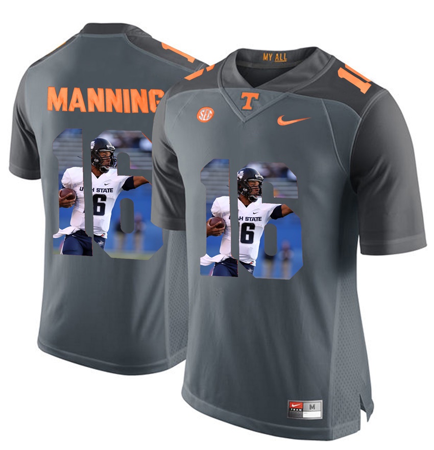 tennessee volunteers grey peyton manning player fashion jersey