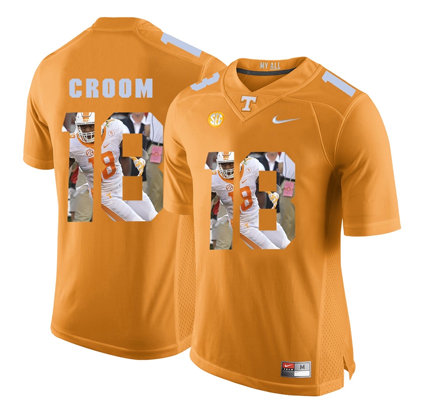 tennessee volunteers orange jason croom player fashion jersey