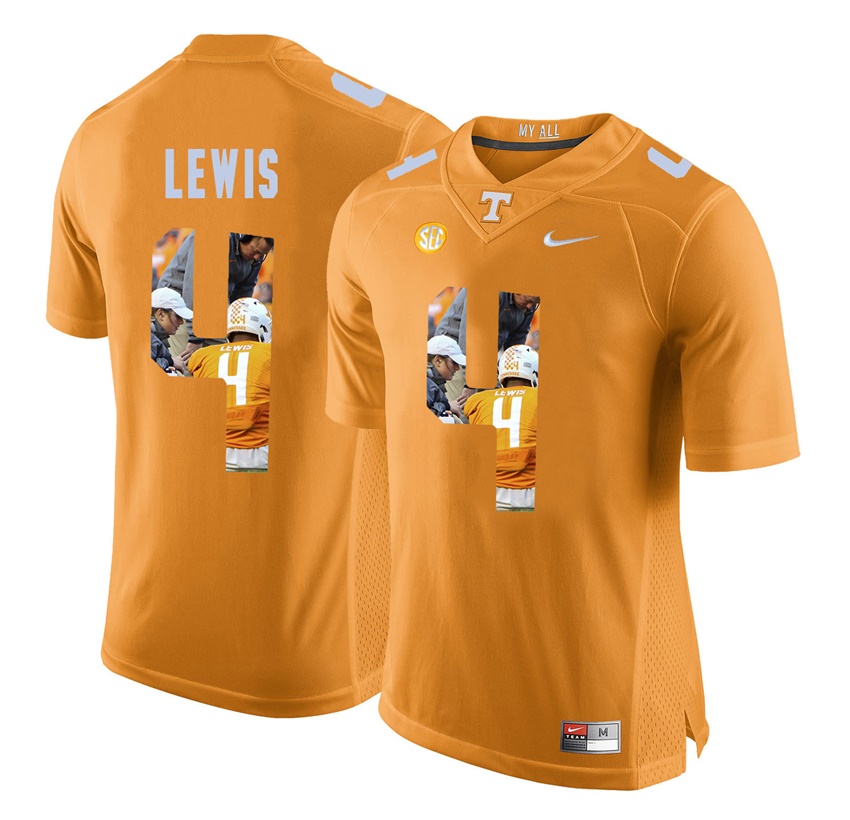 tennessee volunteers orange latroy lewis player fashion jersey