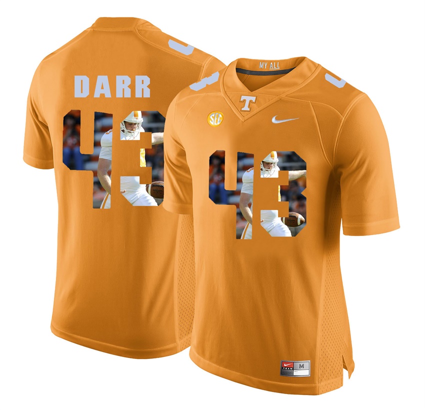 tennessee volunteers orange matt darr player fashion jersey