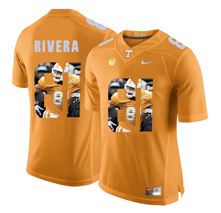tennessee volunteers orange mychal rivera player fashion jersey