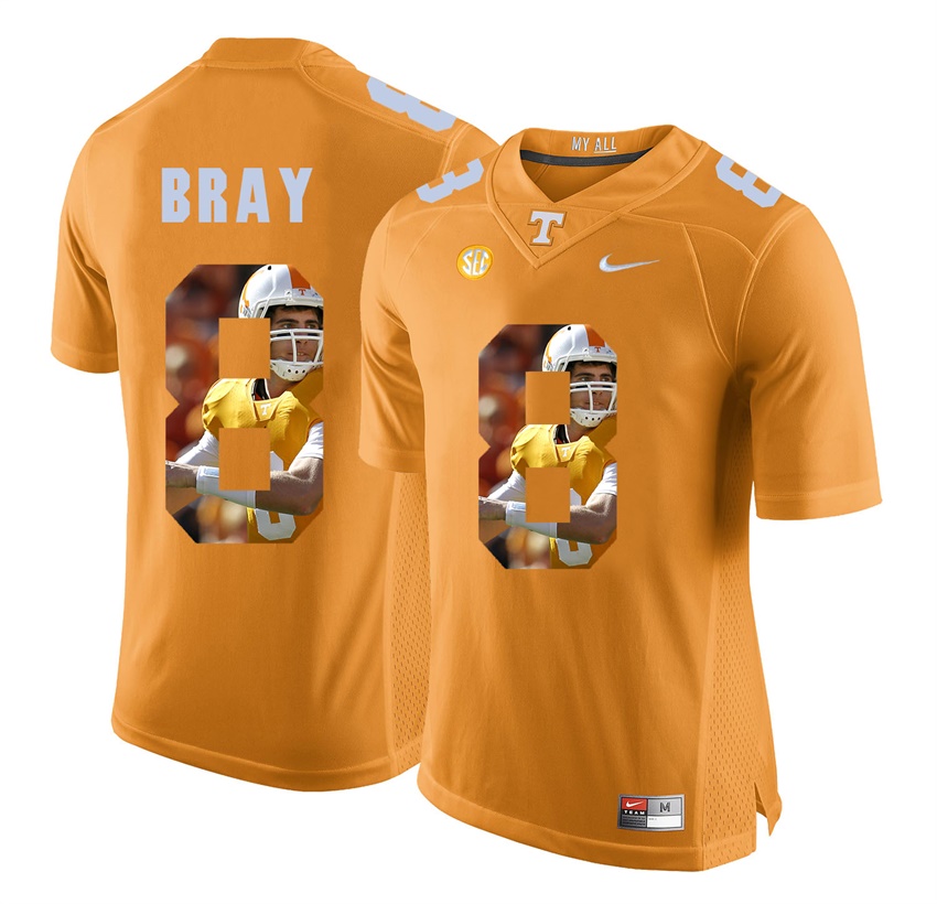 tennessee volunteers orange tyler bray player fashion jersey