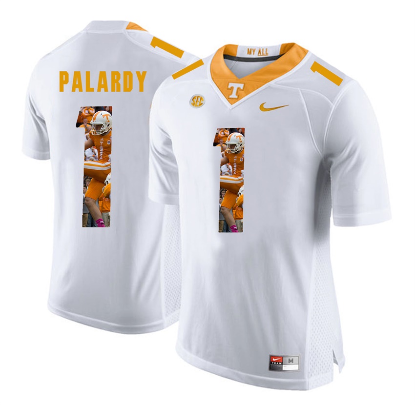 tennessee volunteers white ichael palardy player fashion jersey