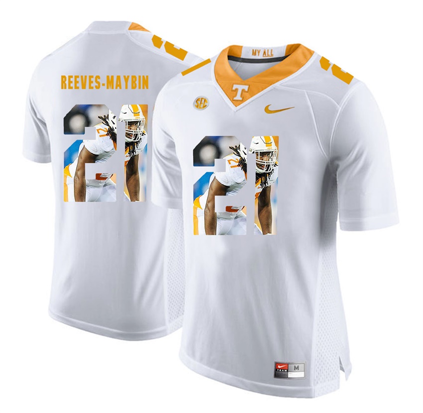 tennessee volunteers white jalen reeves maybin player fashion jersey