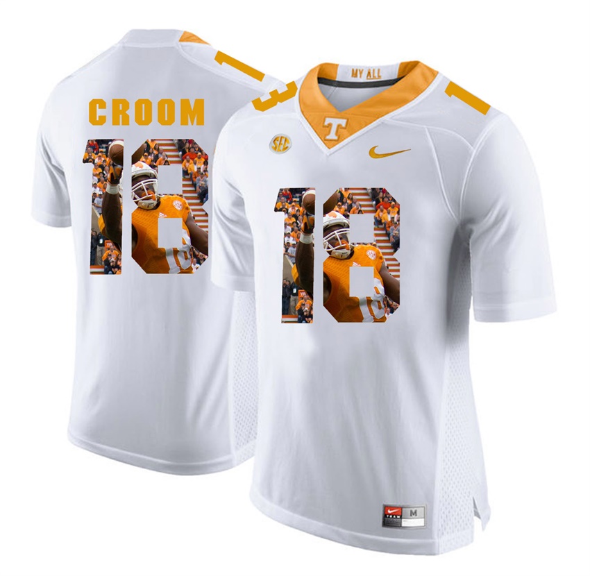 tennessee volunteers white jason croom player fashion jersey