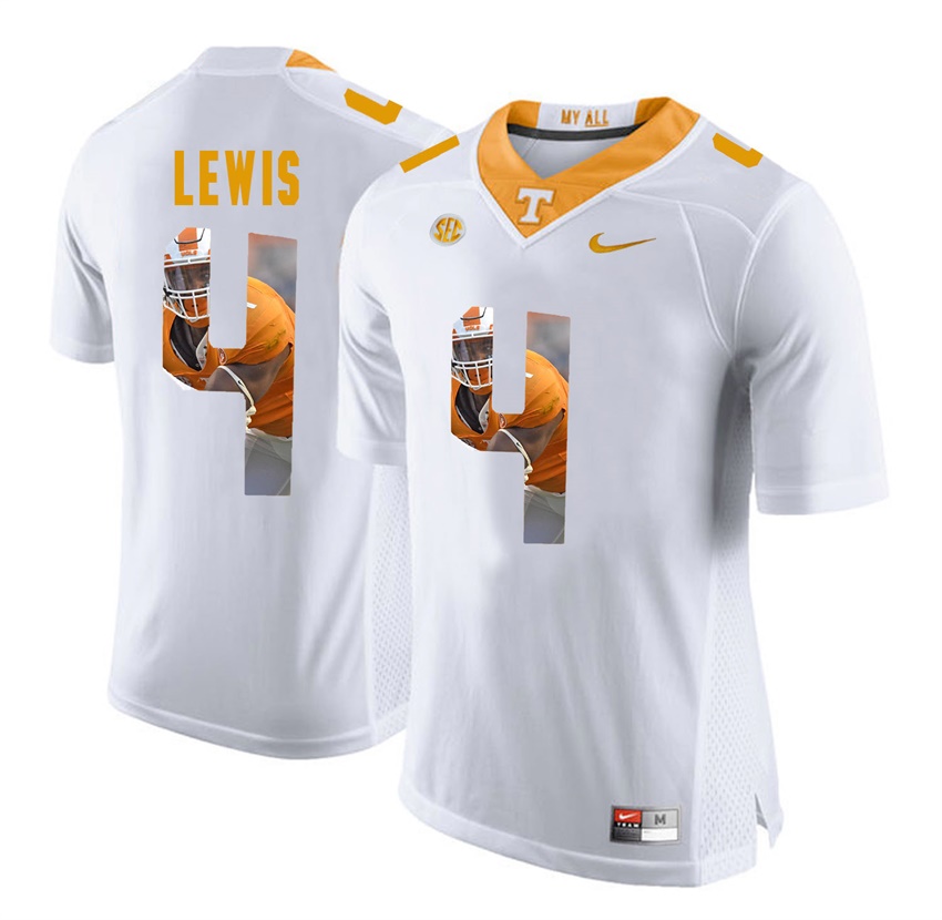 tennessee volunteers white latroy lewis player fashion jersey
