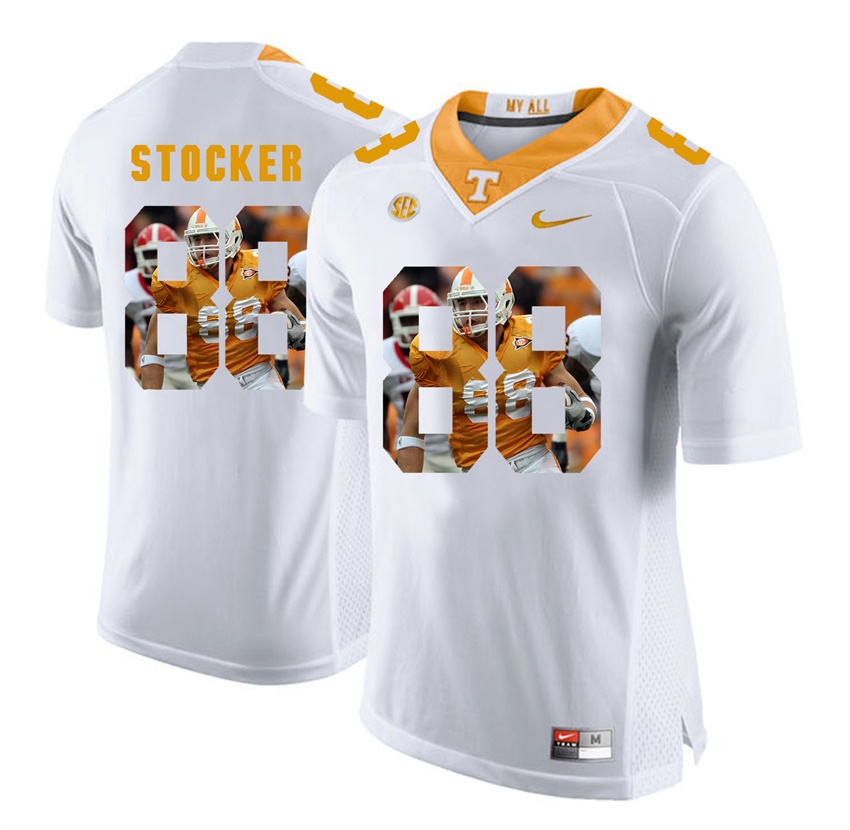 tennessee volunteers white luke stocker player fashion jersey