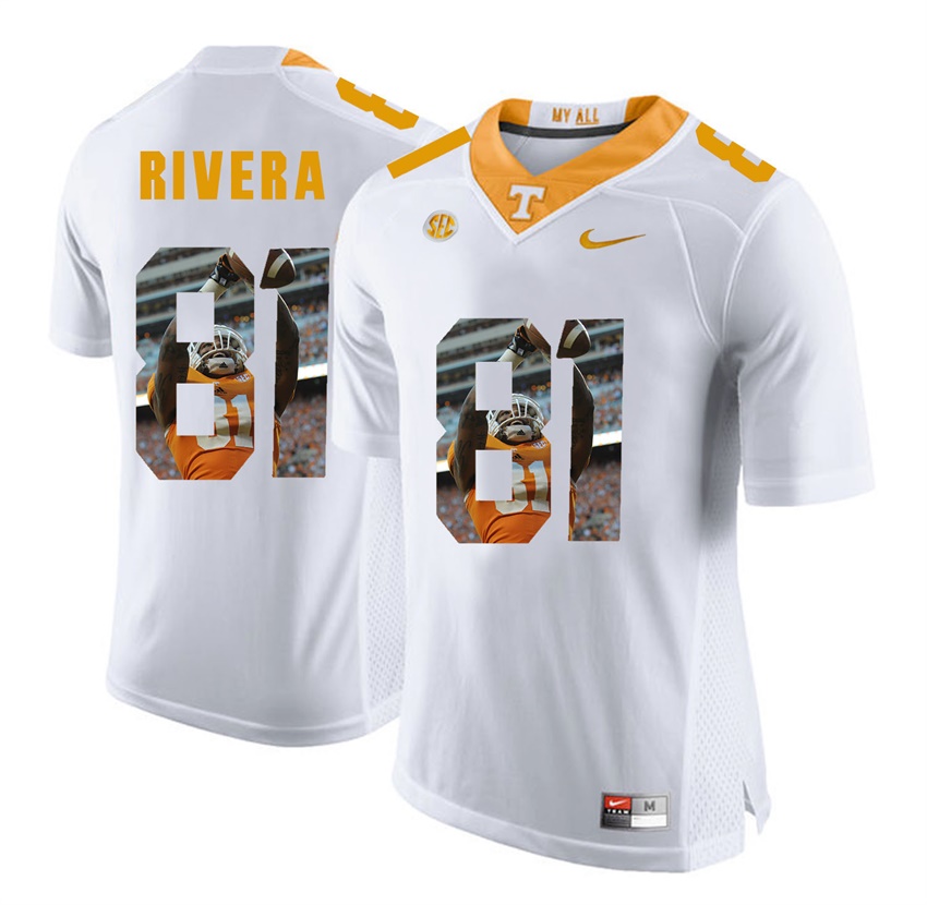 tennessee volunteers white mychal rivera player fashion jersey