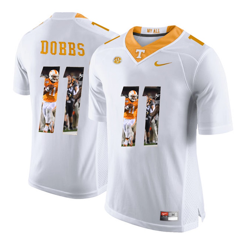 tennessee volunteers white oshua dobbs player fashion jersey