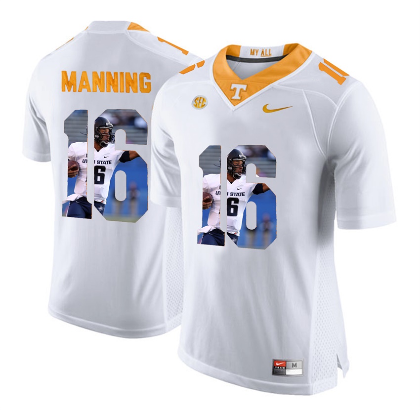 tennessee volunteers white peyton manning player fashion jersey
