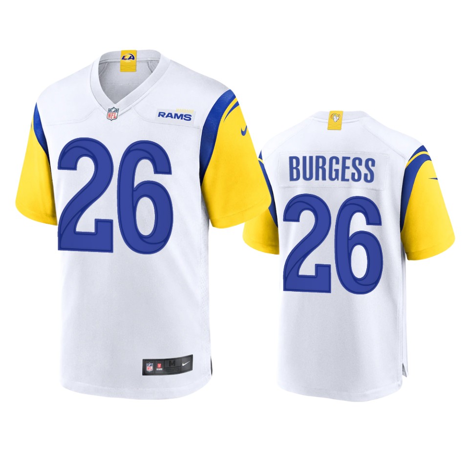 terrell burgess rams white alternate game jersey