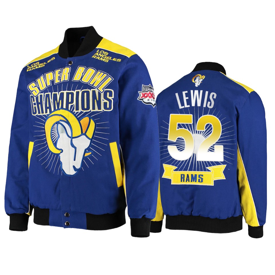 terrell lewis rams royal super bowl champions extreme triumph commemorative jacket