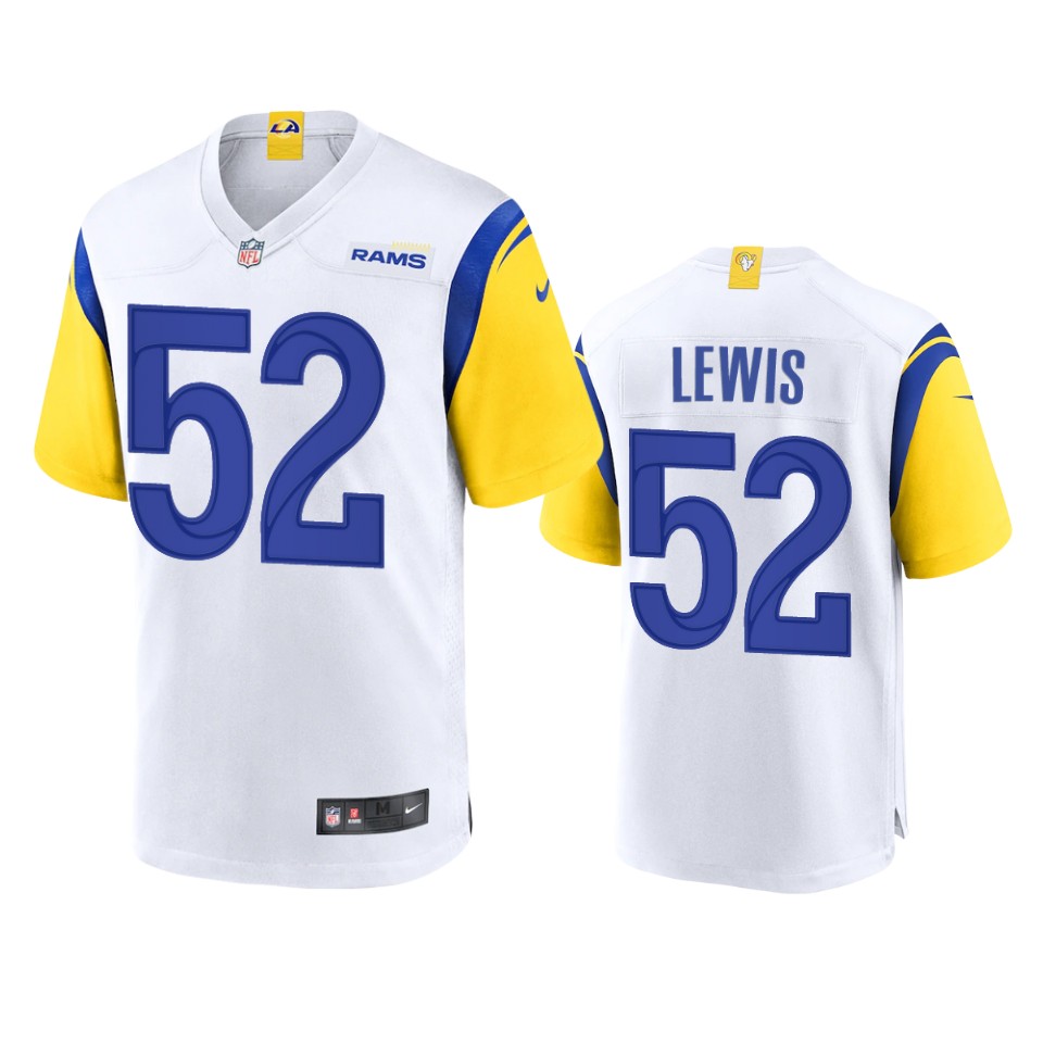 terrell lewis rams white alternate game jersey