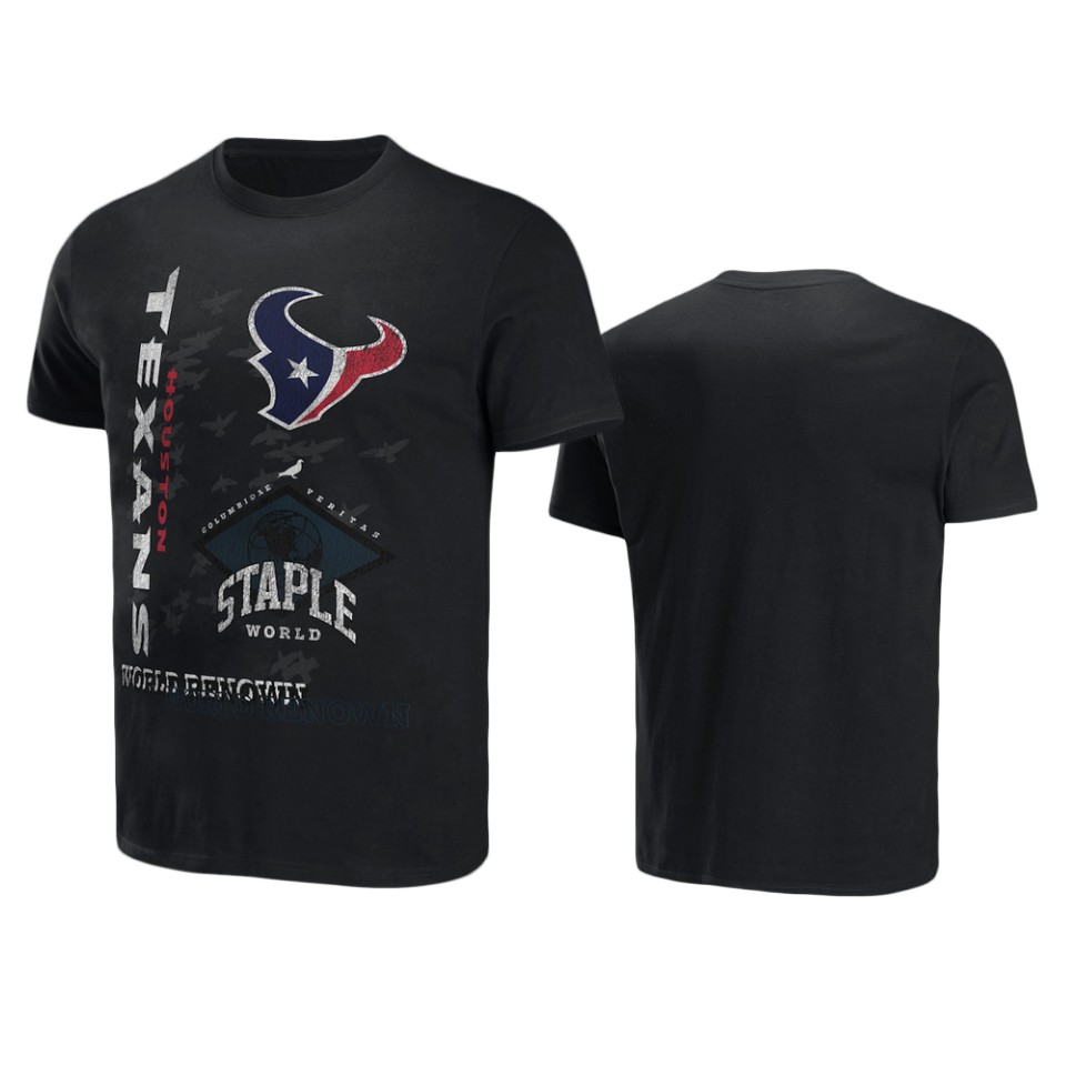 texans black staple world renowned t shirt