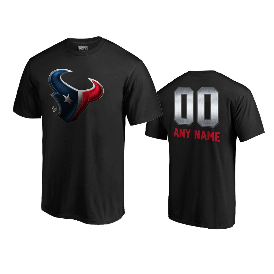 texans custom black midnight mascot logo t shirt