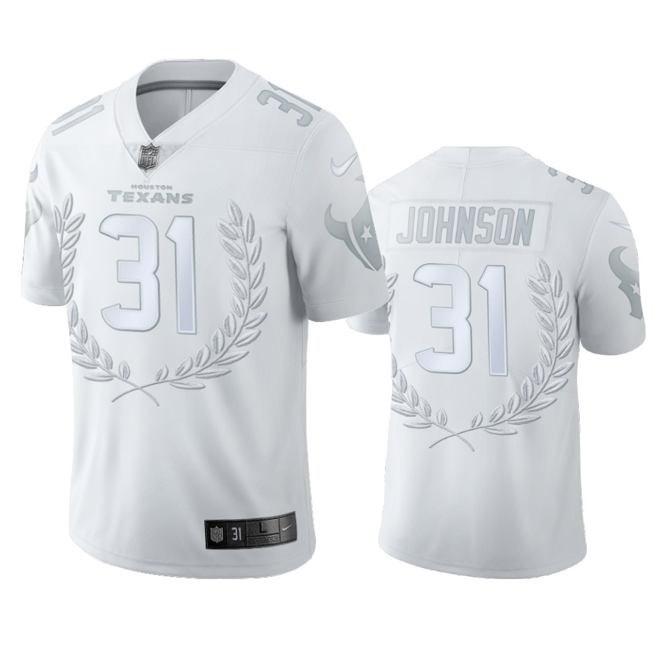 texans david johnson white platinum limited jersey