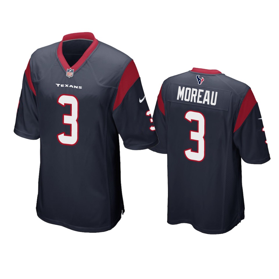 texans fabian moreau game navy jersey