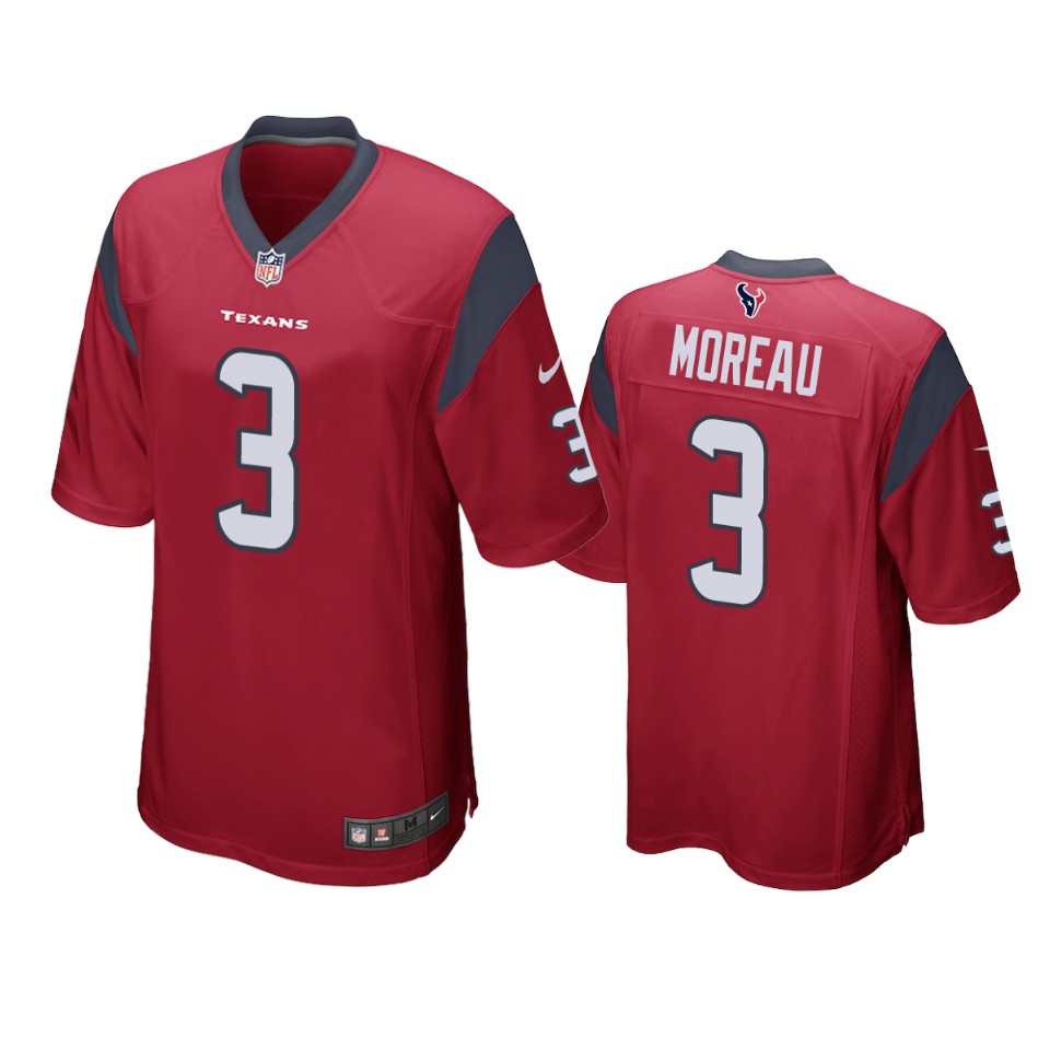 texans fabian moreau game red jersey