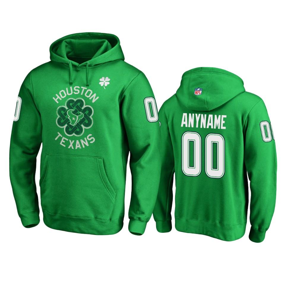 texans kelly green custom st. patrick's day hoodie