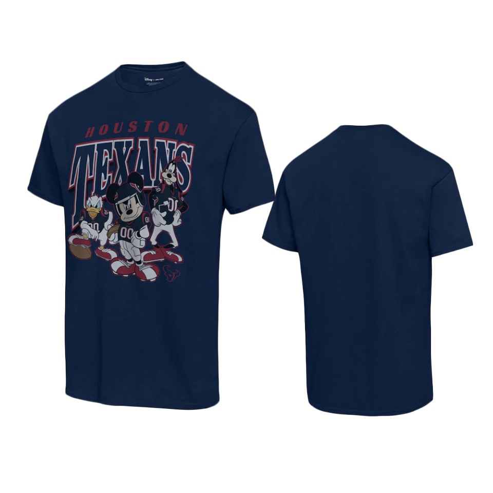 texans navy disney mickey huddle t shirt