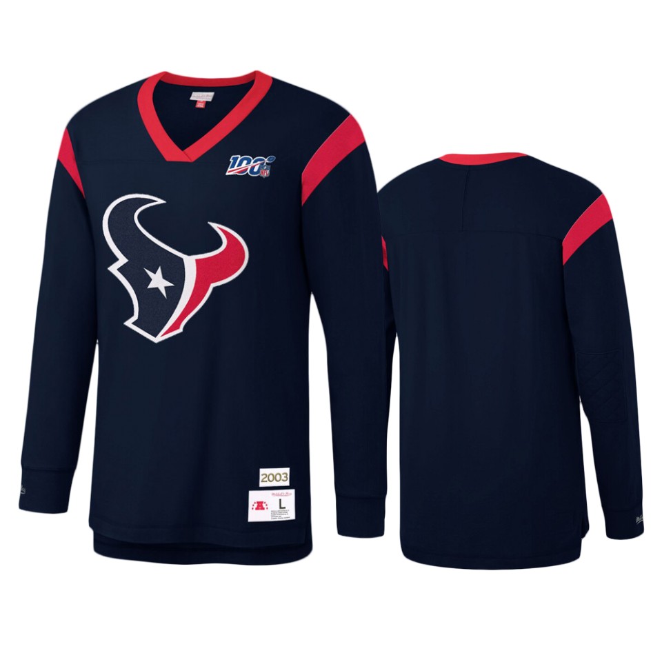 texans navy nfl 100 long sleeve t shirt