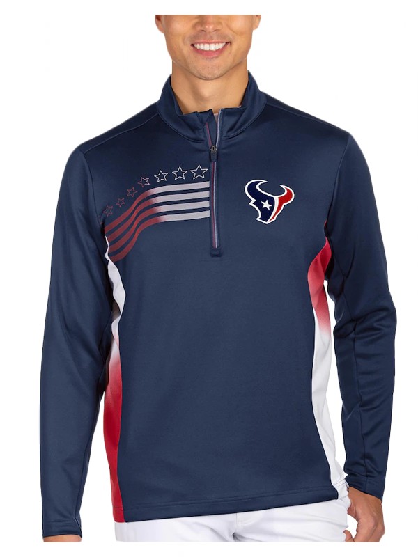 texans navy red liberty quarter zip pullover jacket