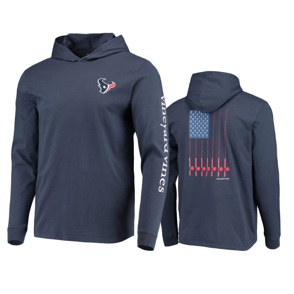 texans navy vineyard vines hoodie long sleeve t shirt