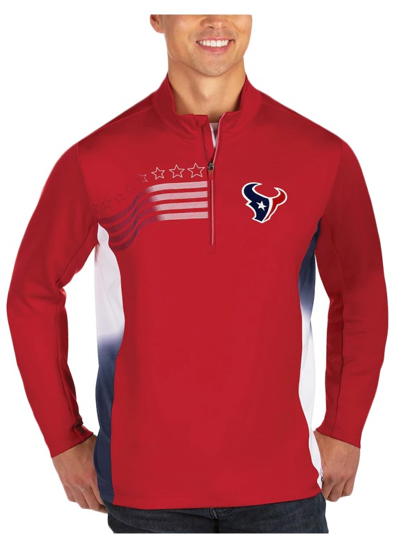 texans red white liberty quarter zip pullover jacket
