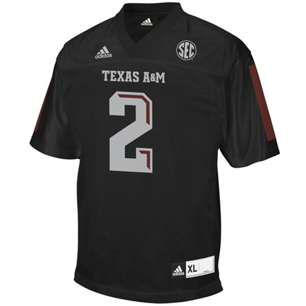 texas a&m aggies 2 johnny manziel black football youth jersey