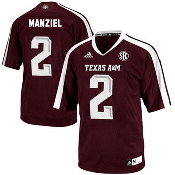 texas a&m aggies 2 johnny manziel red football jersey