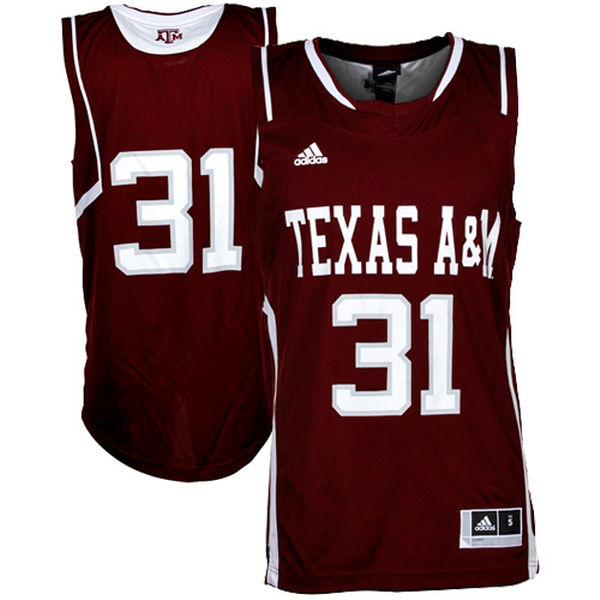 texas a&m aggies 31 maroon basketball jersey