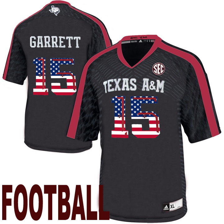 texas a&m aggies black 15 myles garrett usa flag college football fashion jersey