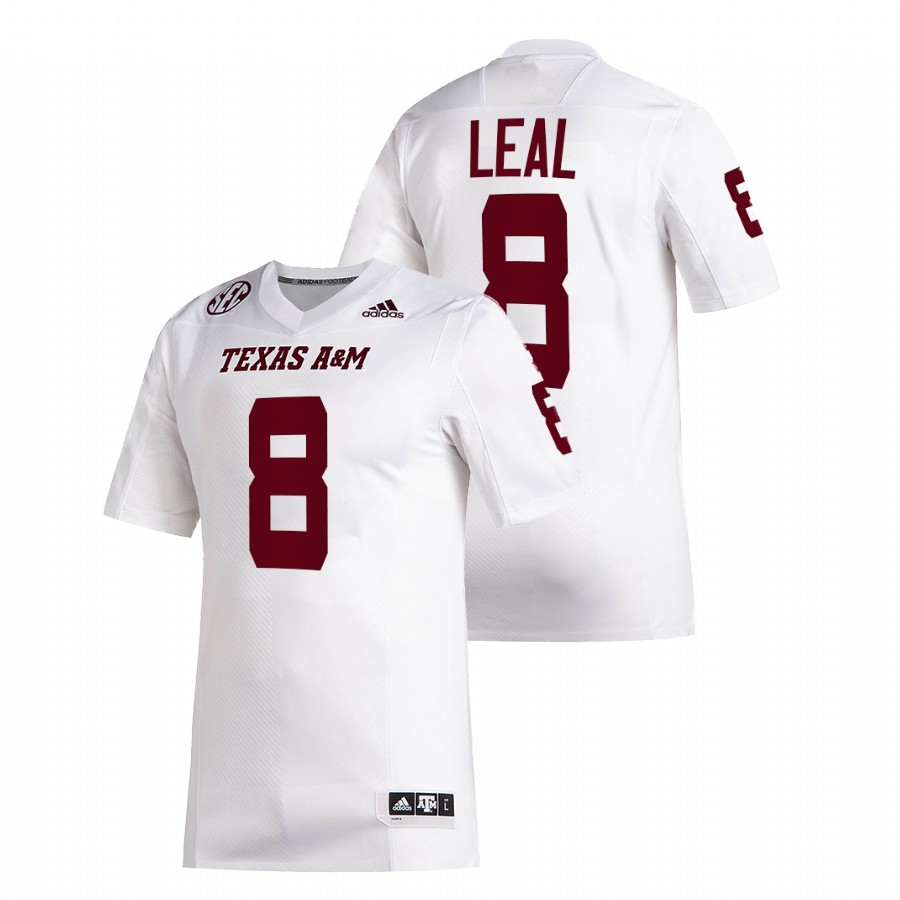 texas a&m aggies demarvin leal white college football jersey