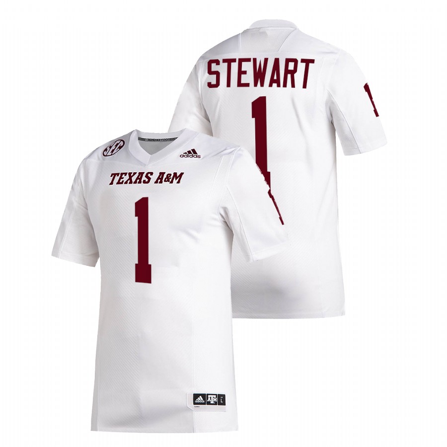 texas a&m aggies evan stewart white college football jersey