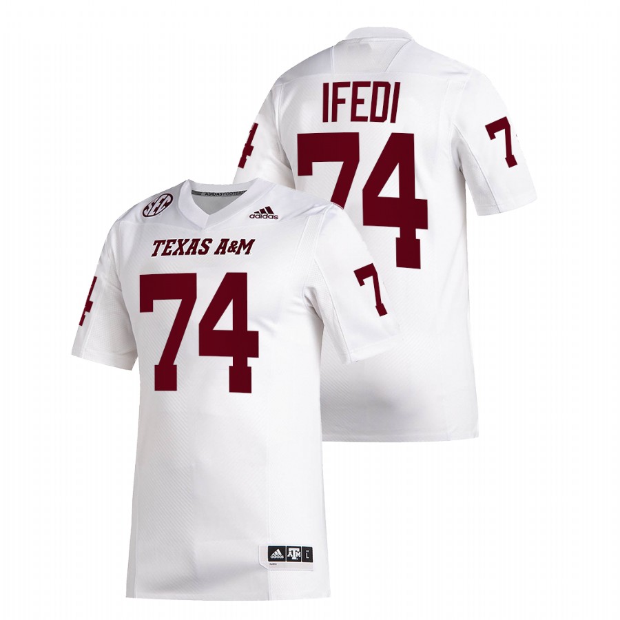 texas a&m aggies germain ifedi white college football alumni jersey