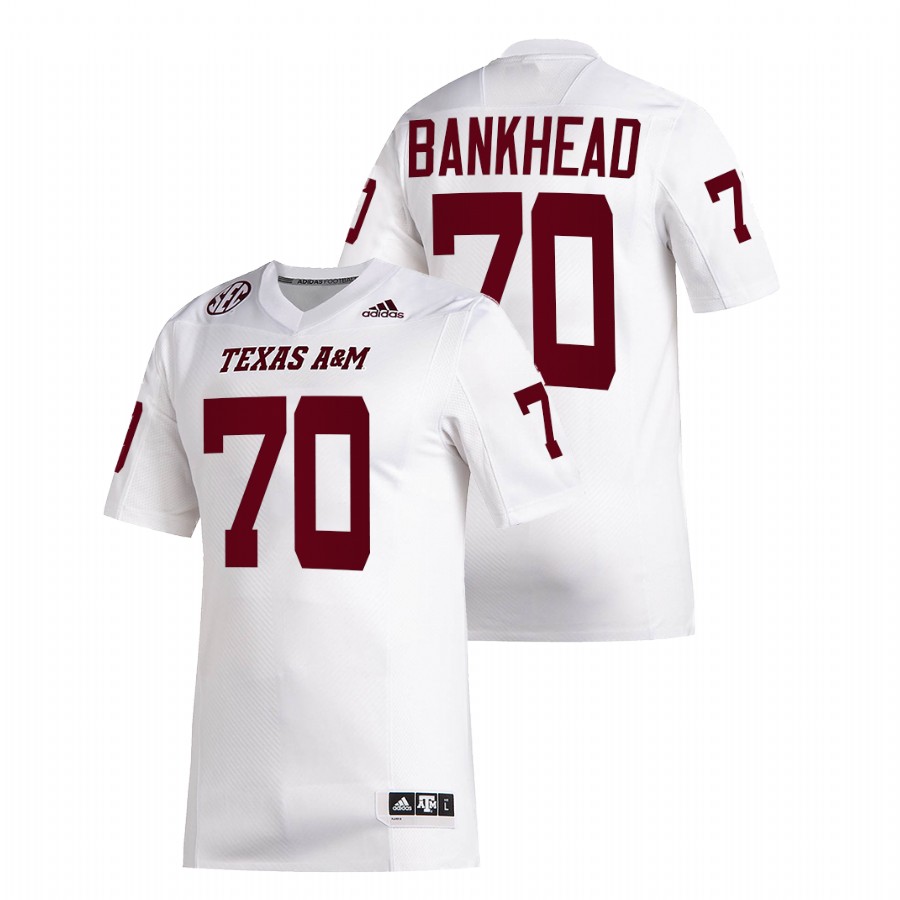 texas a&m aggies josh bankhead white college football jersey