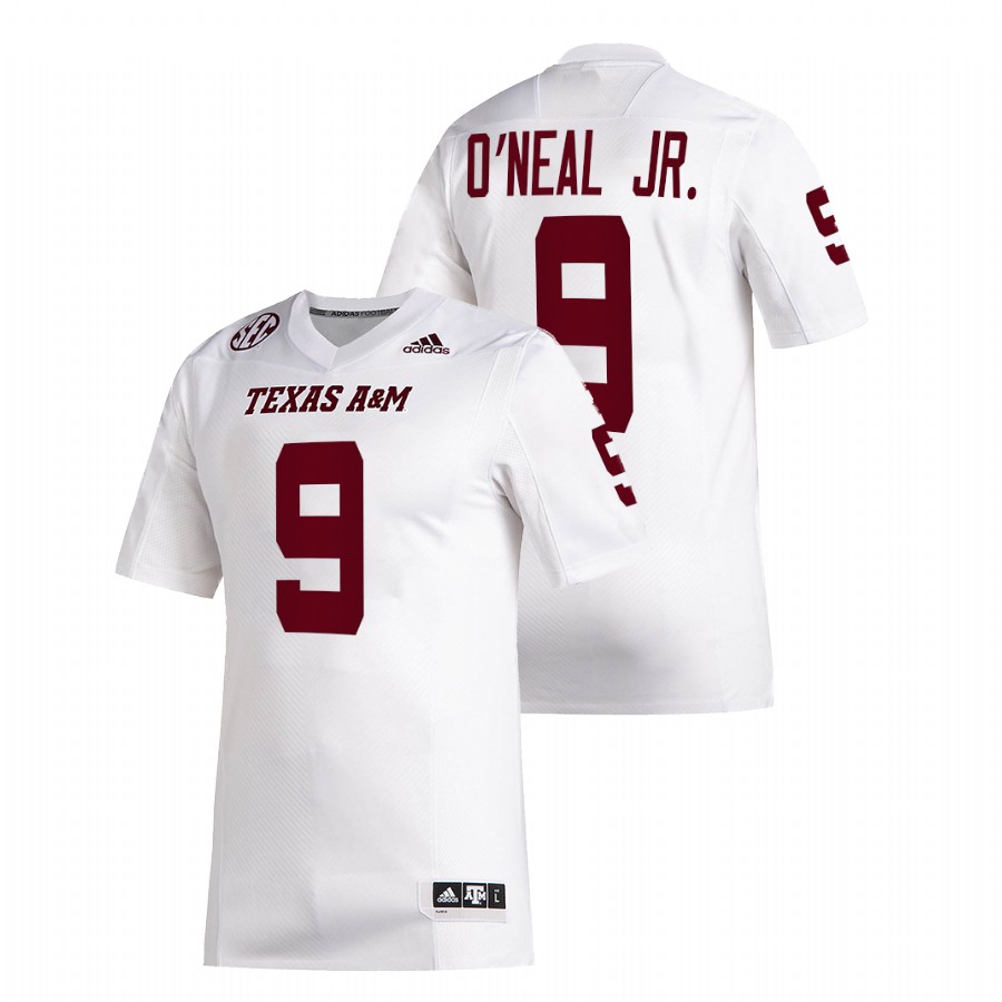 texas a&m aggies leon o'neal jr. white college football jersey