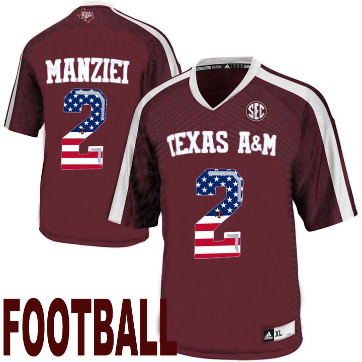 texas a&m aggies maroon 2 johnny manziel usa flag college football fashion jersey