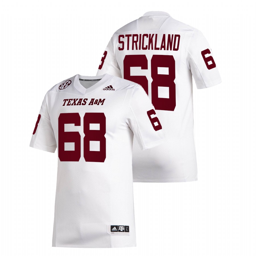 texas a&m aggies remington strickland white college football jersey