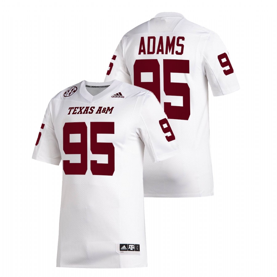 texas a&m aggies sam adams white college football alumni jersey